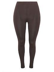 Yours Curve Brown Side Stripe Leggings - Image 5 of 5