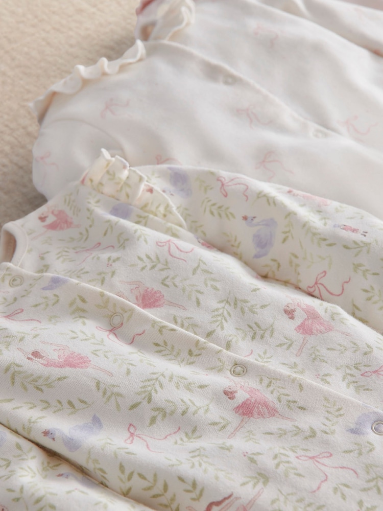 Mamas & Papas Pink Nutcracker Fairy Sleepsuits 3 Pack - Image 2 of 3 Mamas & Papas Pink Nutcracker Fairy Sleepsuits 3 Pack - Image 2 of 3