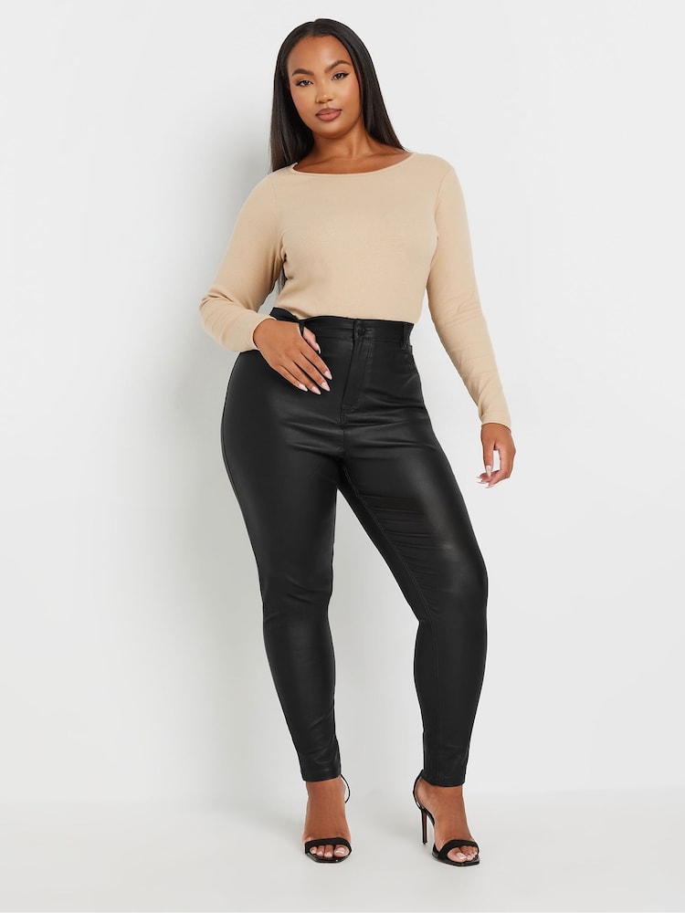 Yours Curve AVA Coated Skinny Stretch Jeans - Bild 2 von 5 Yours Curve AVA Coated Skinny Stretch Jeans - Bild 2 von 5