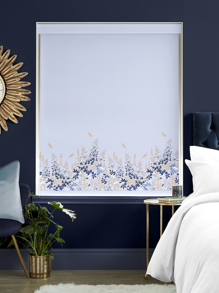 Sara Miller Pale Blue Wisteria Made to Measure Roller Blinds - Image 2 of 6