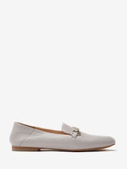 Mint Velvet Stone Cream Leather Camille Loafers - Image 2 of 4