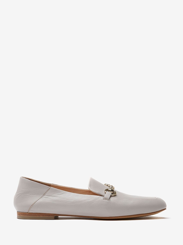 Mint Velvet Stone Cream Leather Camille Loafers - Image 2 of 4