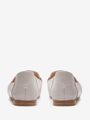 Mint Velvet Stone Cream Leather Camille Loafers - Image 3 of 4