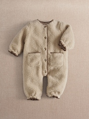 Mamas & Papas Cream Borg Pramsuit - Image 1 of 3