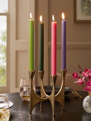 Set of 4 Multi Dripless Mixed Colour Dinner Candles - Image 1 of 4