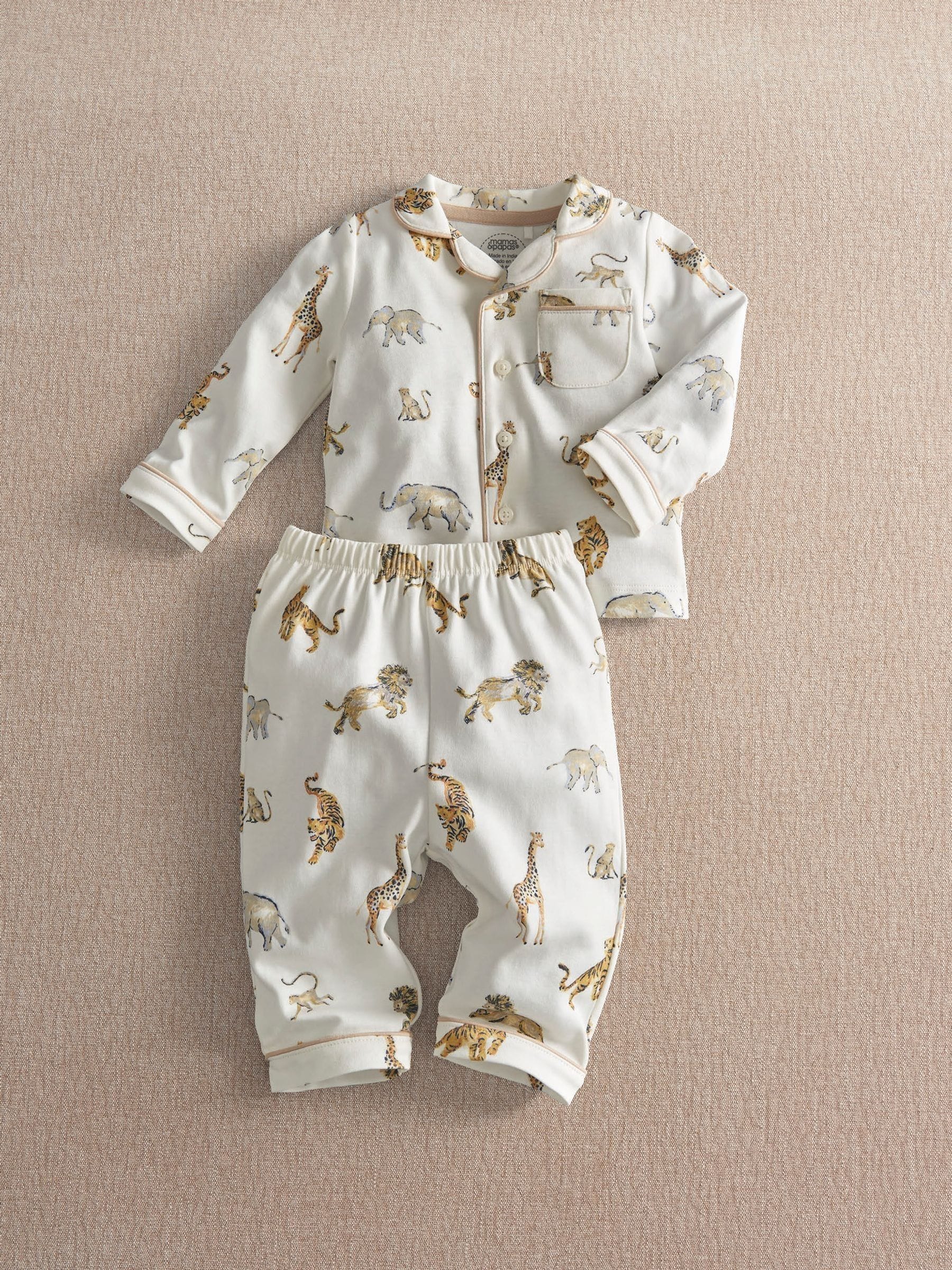 Mamas & Papas Baby Boys Safari Jersey Pyjamas, Blue, Size 18-24 Months - Image 3