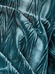 Teal Blue Velvet Long Sleeve Wrap Top - Image 6 of 6