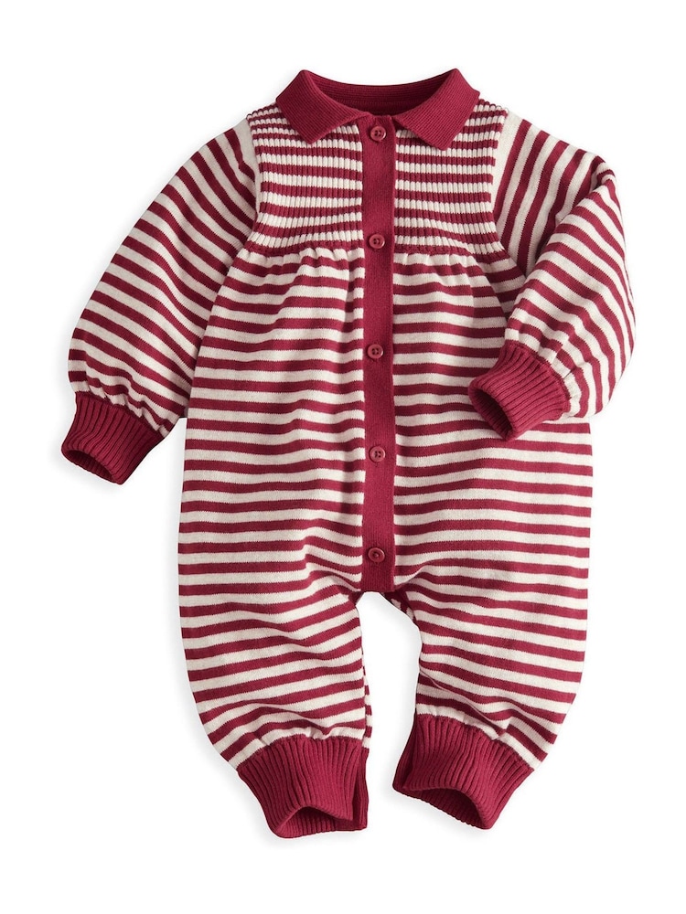 Mamas & Papas Christmas Striped Knitted Romper - Bild 1 von 1 Mamas & Papas Christmas Striped Knitted Romper - Bild 1 von 1