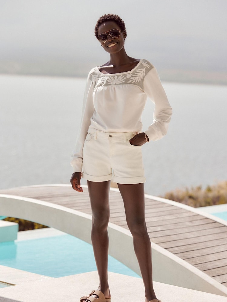 White Denim Boy Short - Image 2 of 4