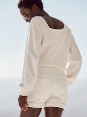White Denim Boy Short - Image 3 of 4