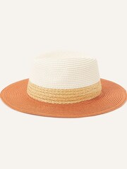 Accessorize Orange Colourblock Fedora - Image 1 of 2