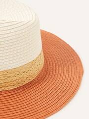 Accessorize Orange Colourblock Fedora - Image 2 of 2