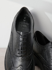 Black Signature Leather Chunky Brogue Lace Up Shoes - Image 5 of 6