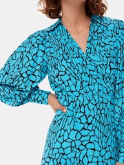Whistles Blue Terrazzo Print Midi Dress - Image 4 of 5