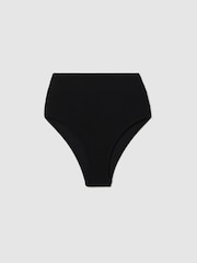 Reiss Black Cristina High Rise Bikini Bottoms - Image 2 of 6