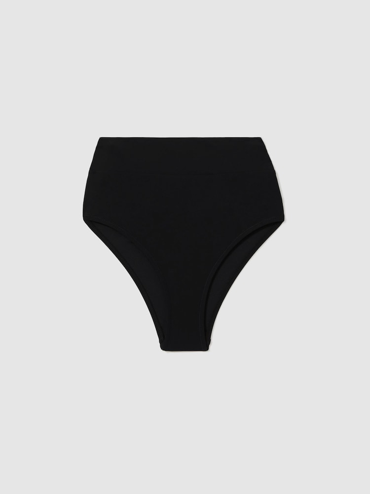 Reiss Black Cristina High Rise Bikini Bottoms - Image 2 of 6