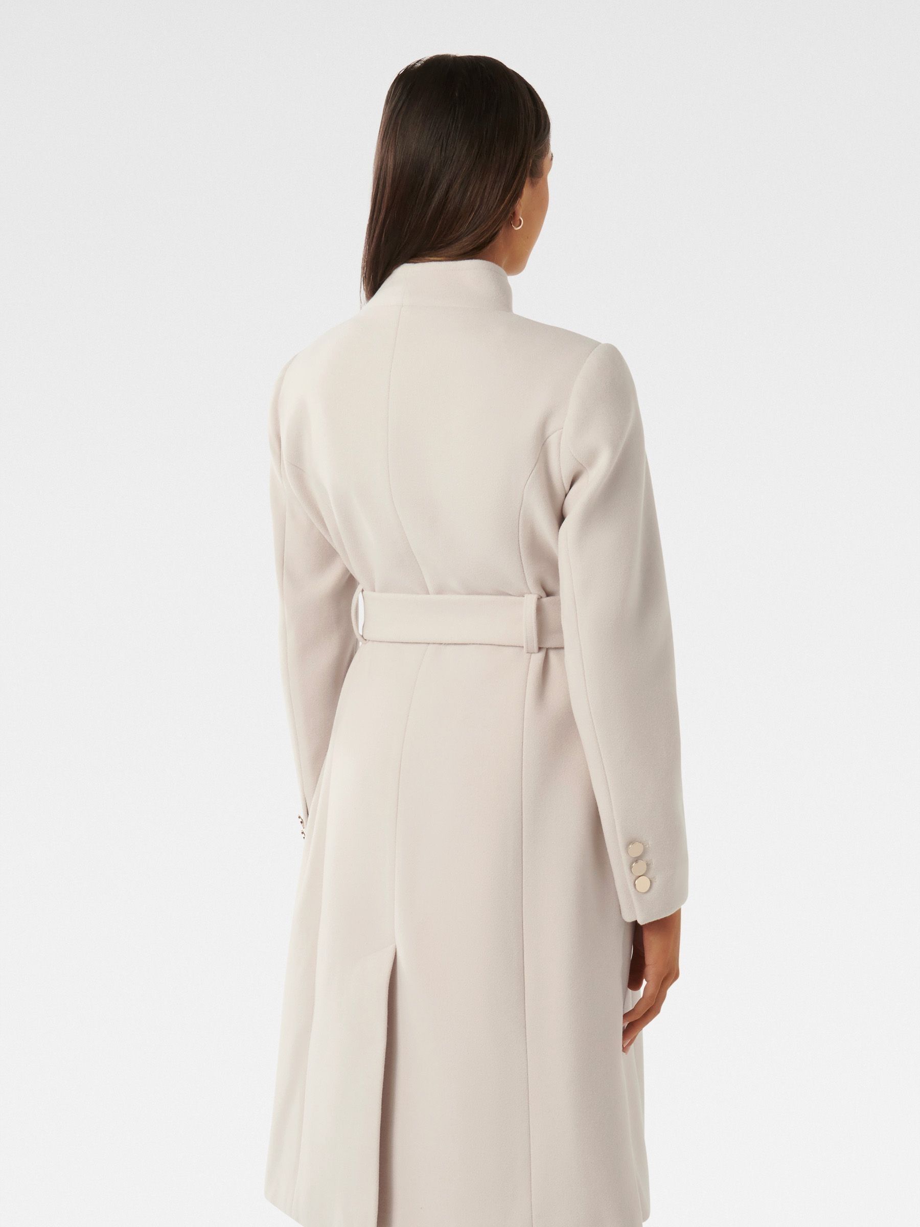 Buy Forever New Cream Light Brodie Funnel Neck Coat from Next Luxembourg
