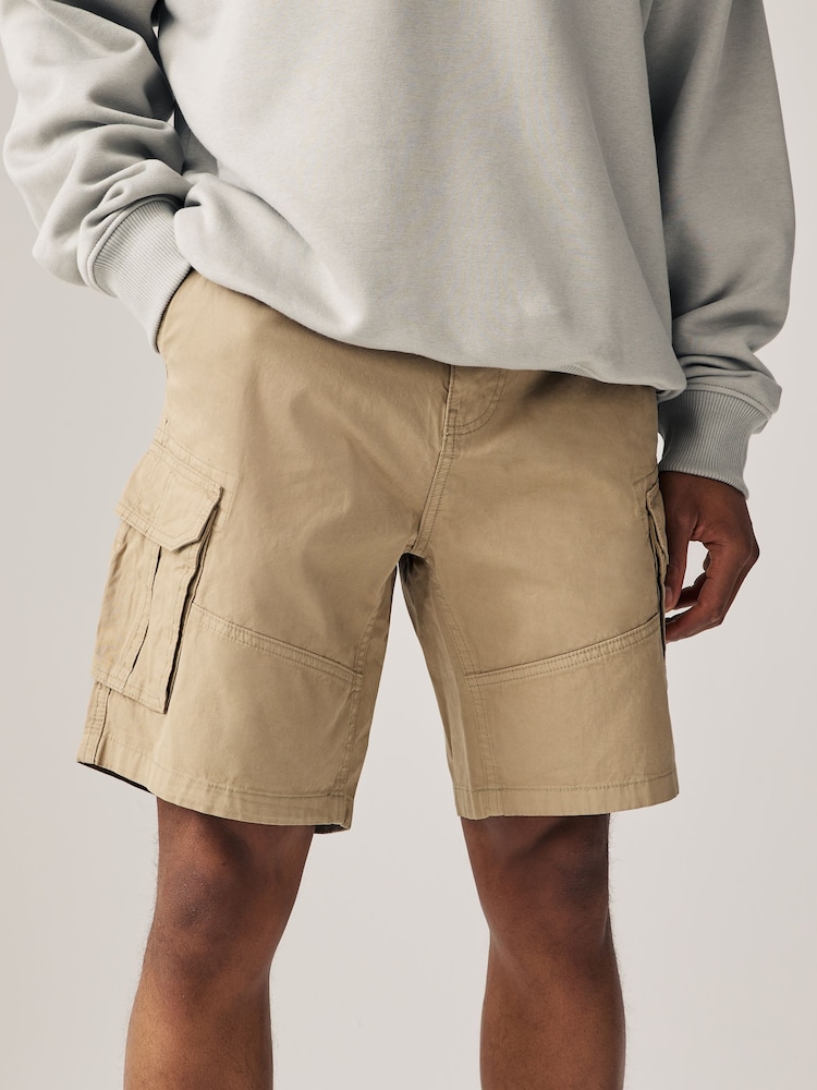 Bleu/Grège Naturel bleu marine - 100% coton Short Cargo 2 Lot - Image 3 of 12