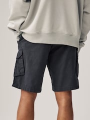 Navy Blue/Stone Natural 100% Cotton Cargo Shorts 2 Pack - Image 4 of 12