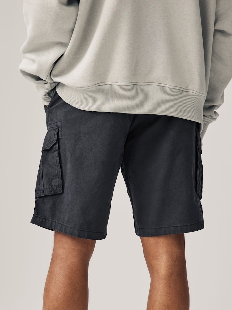 Bleu/Grège Naturel bleu marine - 100% coton Short Cargo 2 Lot - Image 4 of 12