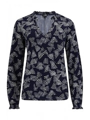 Pour Moi Blue Recycled Bridget Slinky Jersey Long Sleeve Top - Image 3 of 4