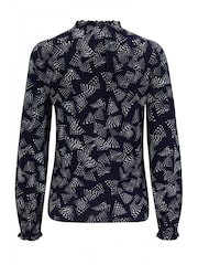 Pour Moi Blue Recycled Bridget Slinky Jersey Long Sleeve Top - Image 4 of 4