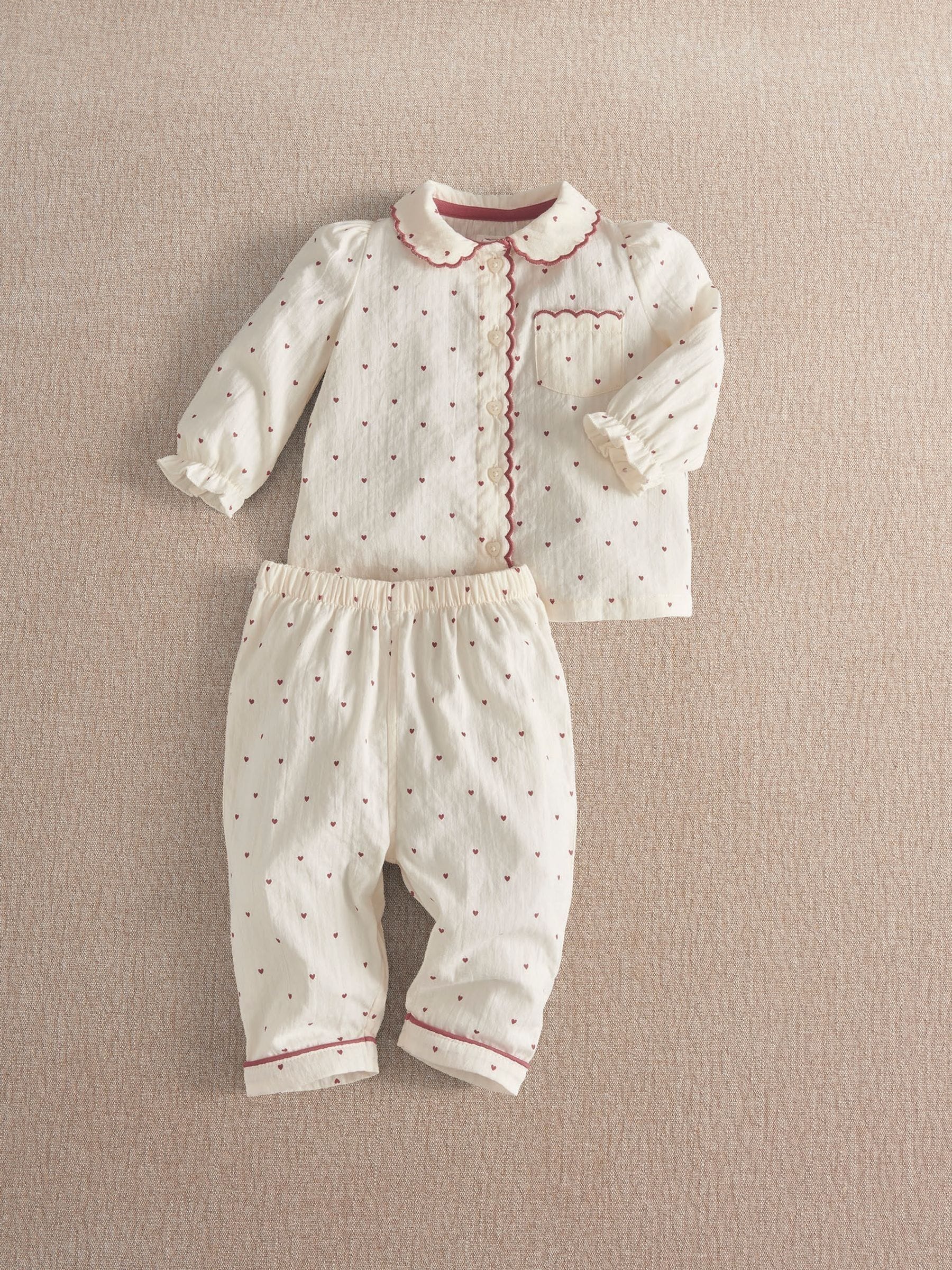 Mamas & Papas Unisex Newborn Red Colla Gingham Pyjamas - Image 1