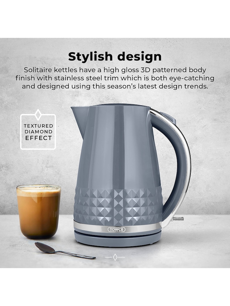 Tower Grey Solitaire 1.5L 3KW Kettle - Image 12 of 12