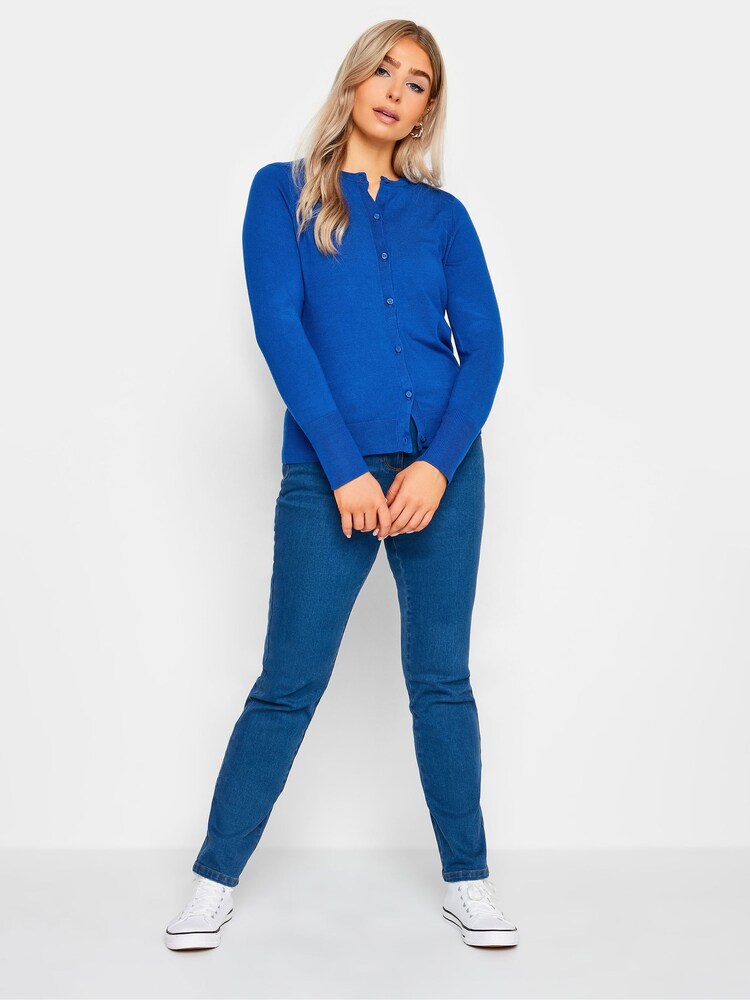 M&Co Blue Petite Button Cardigan - Image 2 of 4 M&Co Blue Petite Button Cardigan - Image 2 of 4