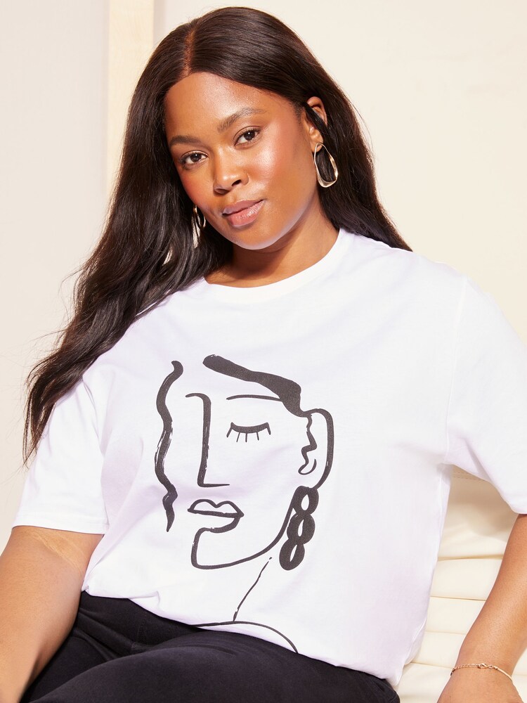 Curves Like These White Short Sleeve Graphic T-Shirt - Image 1 of 4