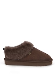 Brown - Just Sheepskin Holly Full Back Sheepskin Slippers with EVA Sole - Larawan 2 ng 5