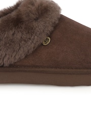 Brown - Just Sheepskin Holly Full Back Sheepskin Slippers with EVA Sole - Larawan 5 ng 5