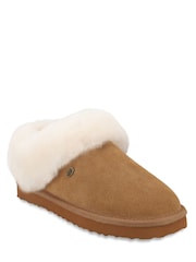 Kayumangging Chestnut - Just Sheepskin Holly Full Back Sheepskin Slippers with EVA Sole - Larawan 3 ng 5