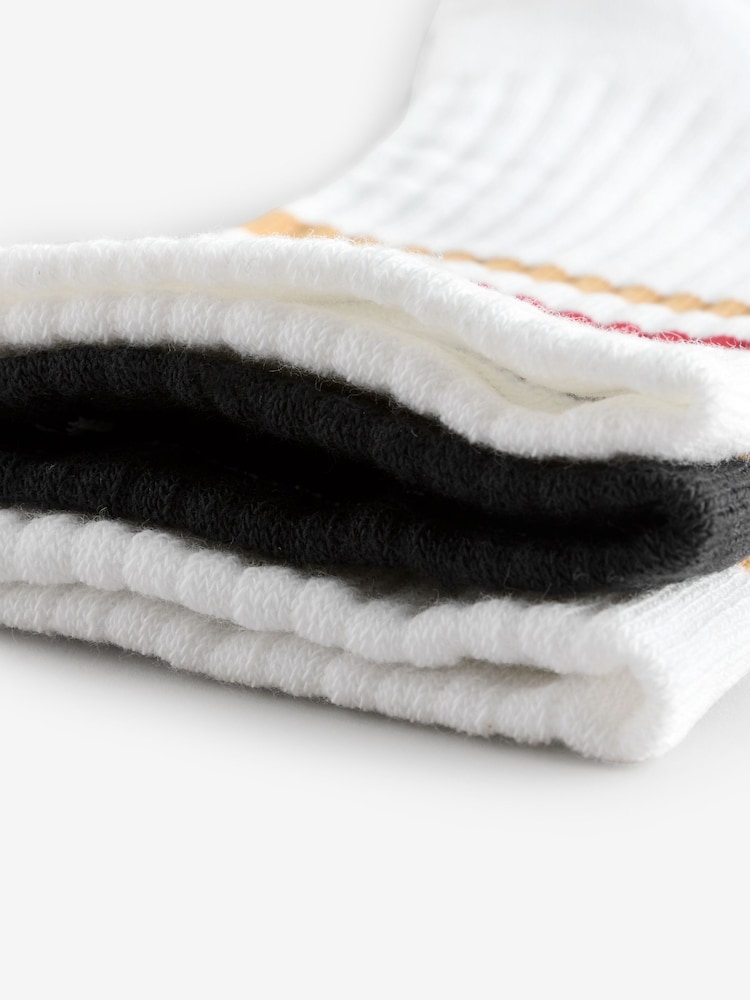 adidas Black/Gold 3-Stripe Crew Length Socks 3 Pack - Image 5 of 6