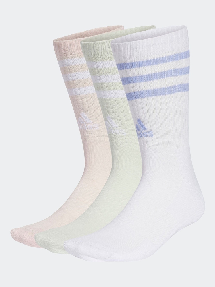 وردي/أخضر - حزمة من 3 جوارب بطول يصل إلى منتصف الساق مزينة بـ 3-خطوط من adidas - صورة 1 من 1 وردي/أخضر - حزمة من 3 جوارب بطول يصل إلى منتصف الساق مزينة بـ 3-خطوط من adidas - صورة 1 من 1
