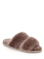 Ladies Poppy Open Toe Sheepskin Sliders - Image 3 of 5