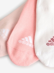 adidas Pink 3-Stripes Cushioned Sportswear Mid Cut Socks 3 Pairs - Image 4 of 4