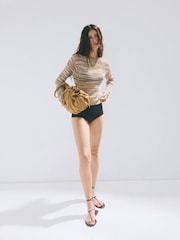 Mango Brown Stripe Knit Jumper - Image 1 of 7