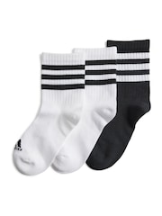 adidas White/Black Kids 3-Stripes Socks - Image 1 of 1