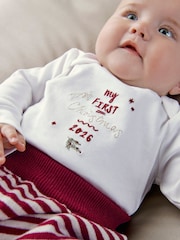 Mamas & Papas White My First Christmas 2026 Bodysuit - Image 3 of 6