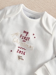 Mamas & Papas White My First Christmas 2026 Bodysuit - Image 6 of 6