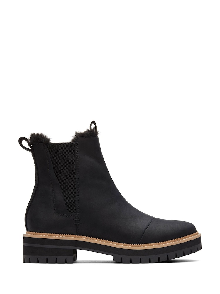 Toms Dakota Water Resistant Leather Faux Fur Boots - Image 1 of 4