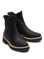 Toms Dakota Water Resistant Leather Faux Fur Boots - Image 2 of 4
