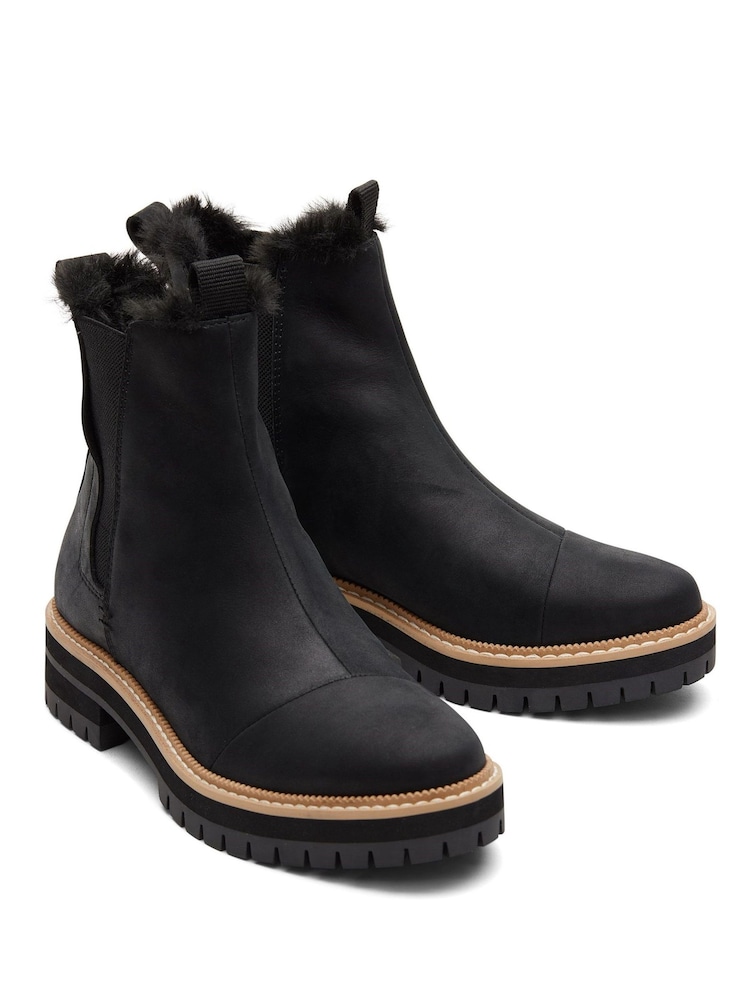 Toms Dakota Water Resistant Leather Faux Fur Boots - Image 2 of 4