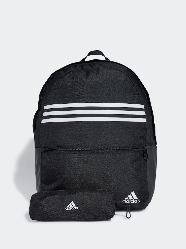 Negro/Blanco - adidas Classic Horizontal 3 Stripes Backpack - Imagen 1 de 7