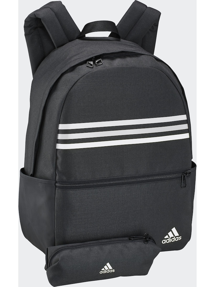 Negro/Blanco - adidas Classic Horizontal 3 Stripes Backpack - Imagen 2 de 7