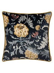 Evans Lichfield Blue Chatsworth Artichoke Floral Piped Cushion - Image 2 of 5
