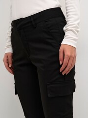 Kaffe Lea Black Trousers With Cargo Pockets - Image 3 of 6