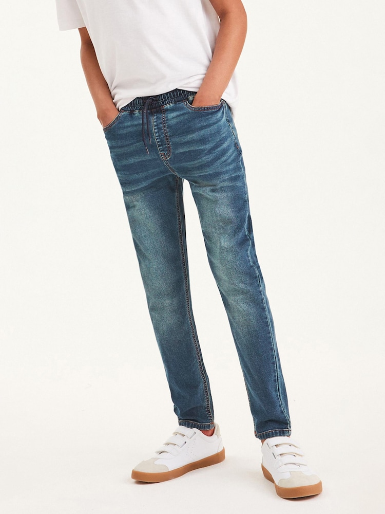 Mid Vintage Blue Skinny Fit Stretch Elasticated Waist Jeans (3-16yrs) - Image 1 of 6