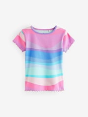 Pink Rib Short Sleeve T-Shirts 5 Pack (3mths-7yrs) - Image 4 of 8